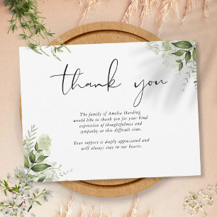 Funeral Thank You Garden Greenery Card