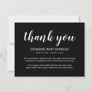 Funeral Thank You Note Behreavement Sympathy Card