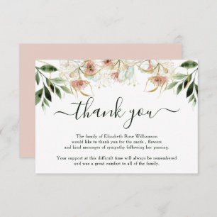 Funeral Thank You Note Bereavement Eucalyptus