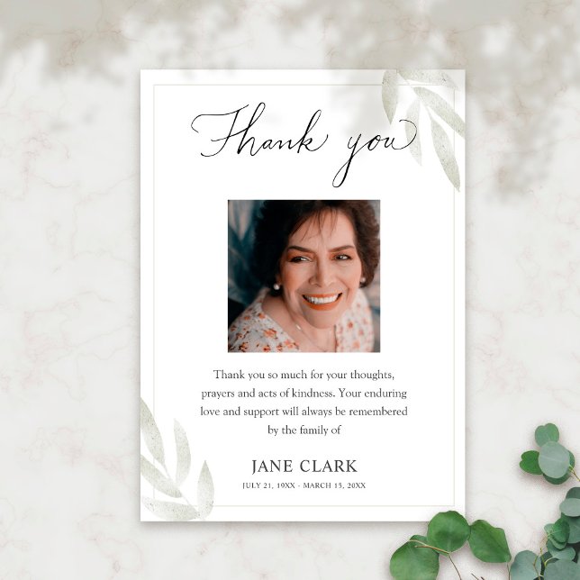 Funeral Thank You Note Card (Creator Uploaded)
