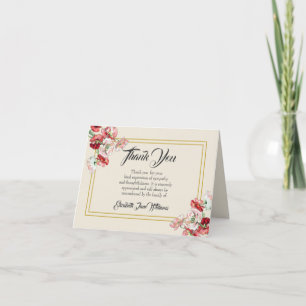 Funeral Thank You Note Card Poppies