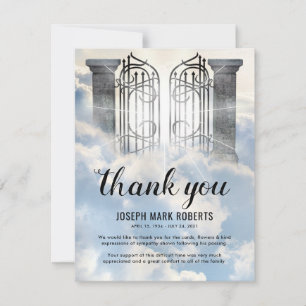 Funeral Thank You Note Gates of Heaven Card