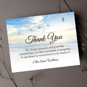 Funeral Thank You Note Grief Nature Bereavement Card