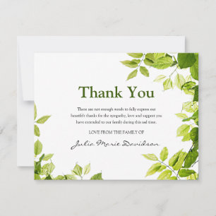 Funeral Thank You Note   Nature Card