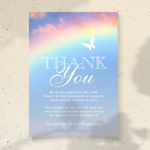 Funeral Thank You Note Rainbow Butterfly Card