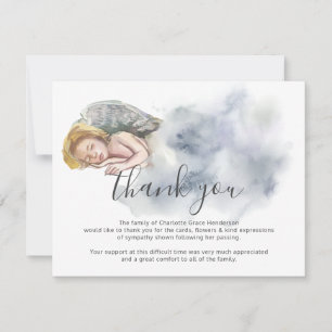 Funeral Thank You Note Sleeping Girl Angel Card
