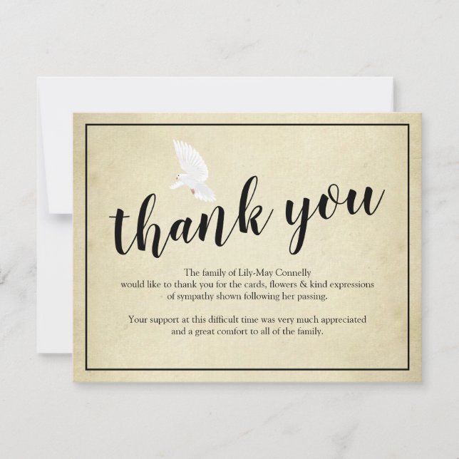 Funeral Thank You Note | Vintage Bereavement (Front)