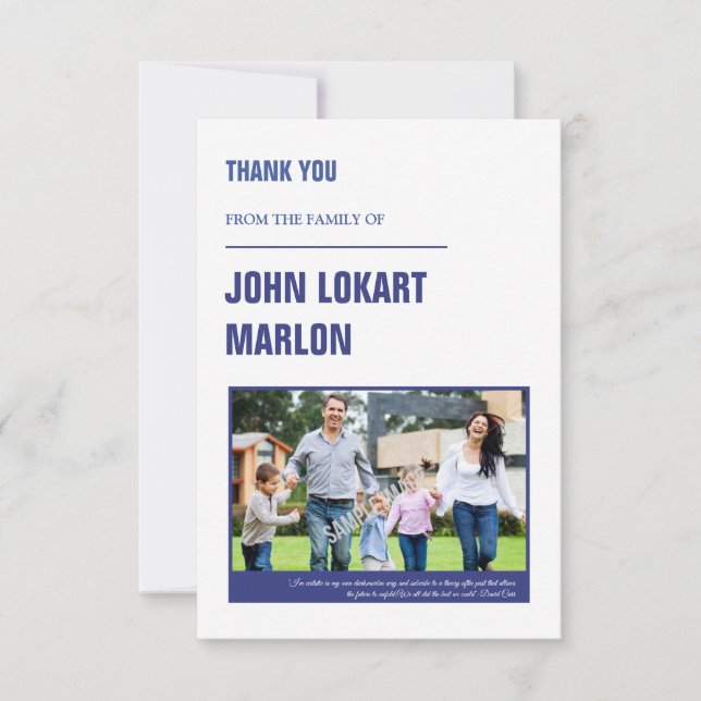 Funeral Thank You Photo Card (Front)