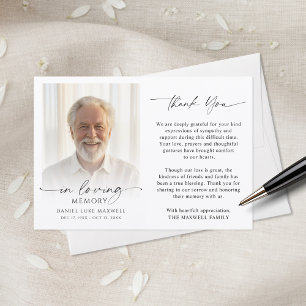 Funeral Thank You Photo In Loving Memory