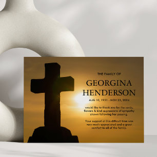 Funeral Thank You Religious Holy Cross Card
