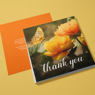 Funeral Thank You Yellow Orange Flowers Card