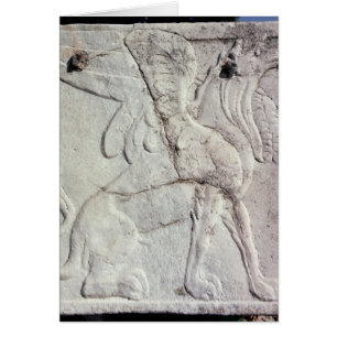 Funeral urn with carved relief of a Griffin
