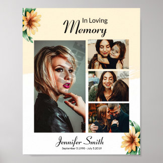 Funeral Welcome Poster Sign Photo Collage