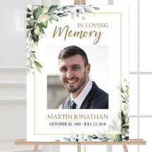 Funeral Welcome Sign Template, Greenery Eucalyptus