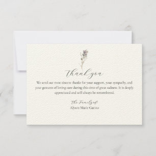 Funeral Wildflower Floral Thank You Note Card