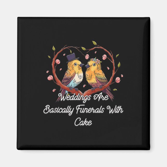 Funerals With Cake Wedding Joke Bride And Groom Pu Magnet (Front)