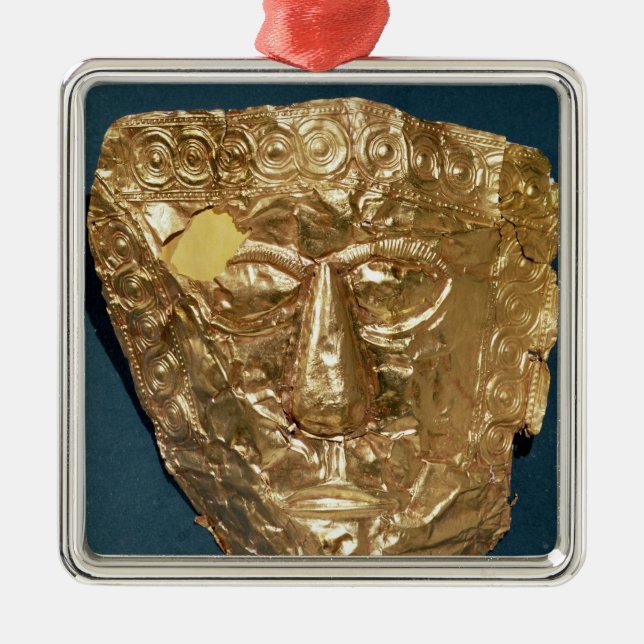 Funerary mask metal tree decoration (Front)