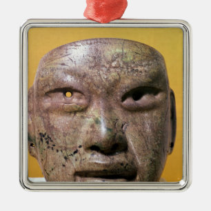 Funerary mask, Olmec, from Mexico Metal Tree Decoration