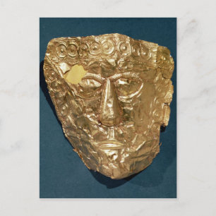 Funerary mask postcard