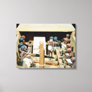 Funerary model of a carpentry workshop canvas print