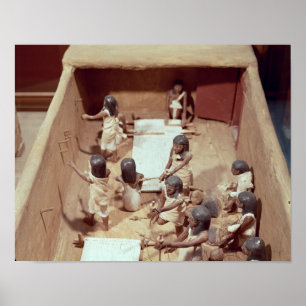 Funerary model of a textile workshop poster