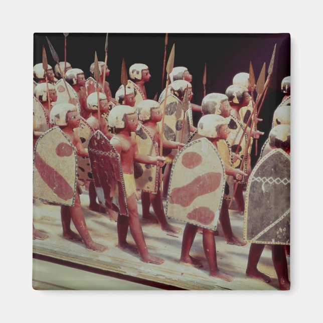 Funerary model of marching armed soldiers magnet (Front)