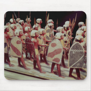Funerary model of marching armed soldiers mouse pad