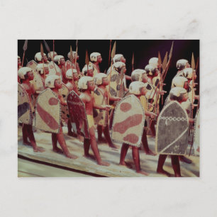 Funerary model of marching armed soldiers postcard