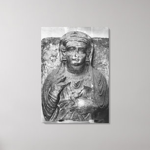 Funerary relief of a female figure, from canvas print