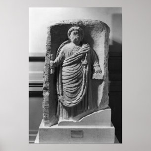 Funerary stela of a notary, from Deux-Sevres Poster