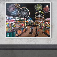 Funfair at Night Painting by Alfred Fox
