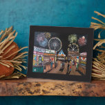 Funfair at Night Painting by Alfred Fox Plaque<br><div class="desc">Funfair at Night Painting by Alfred Fox.</div>