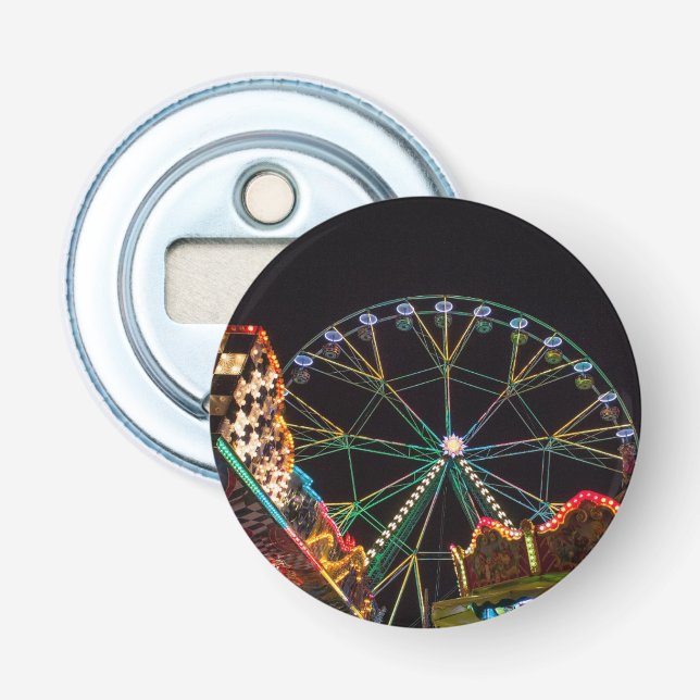 Funfair Ferris Wheel at Night Bottle Opener (Front)