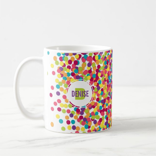Funfetti Monogram Coffee Mug (Left)