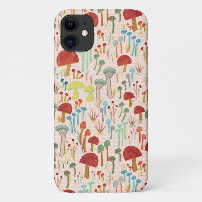 Fungi Forest Beige iPhone case (Back)