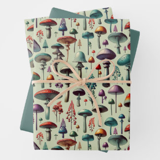 Fungi Forest Wrapping Paper Sheet
