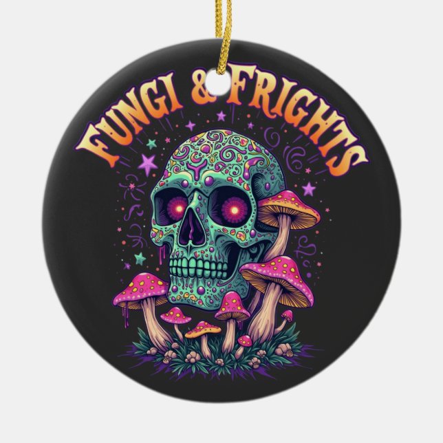 Fungi & Frights  Ceramic Tree Decoration (Front)