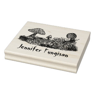 Fungi Meadow Large Rubber Stamp