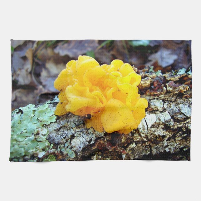 Fungi Tremella Mesenterica Tea Towel (Horizontal)