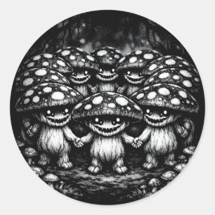 Fungus Folk •  Forest Creatures by BurnsInHell Classic Round Sticker