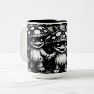 Fungus Folk • Forest Creatures by BurnsInHell Two-Tone Coffee Mug