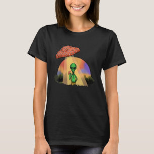 Fungus Magic Psilocybin Mushrooms Alien UFO T-Shirt
