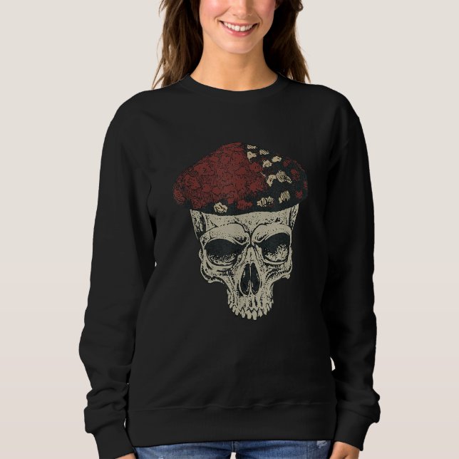 Fungus Magic Psilocybin Mushrooms Skull Face Hippi Sweatshirt (Front)