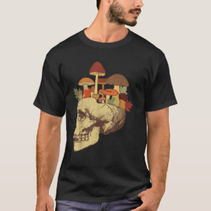 Fungus Magic Psilocybin Mushrooms Skull Face Hippi T-Shirt
