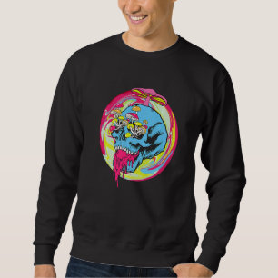 Fungus Magic Psilocybin Mushrooms Tie Dye Skull Sweatshirt