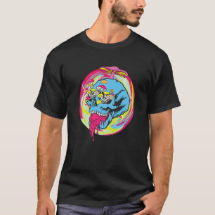 Fungus Magic Psilocybin Mushrooms Tie Dye Skull T-Shirt