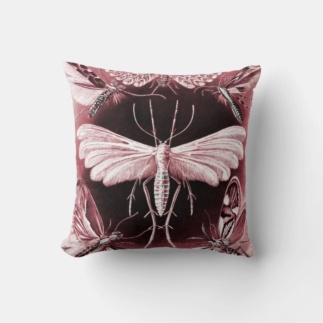 Fungus Moths in Soft Pink Cushion (Front)