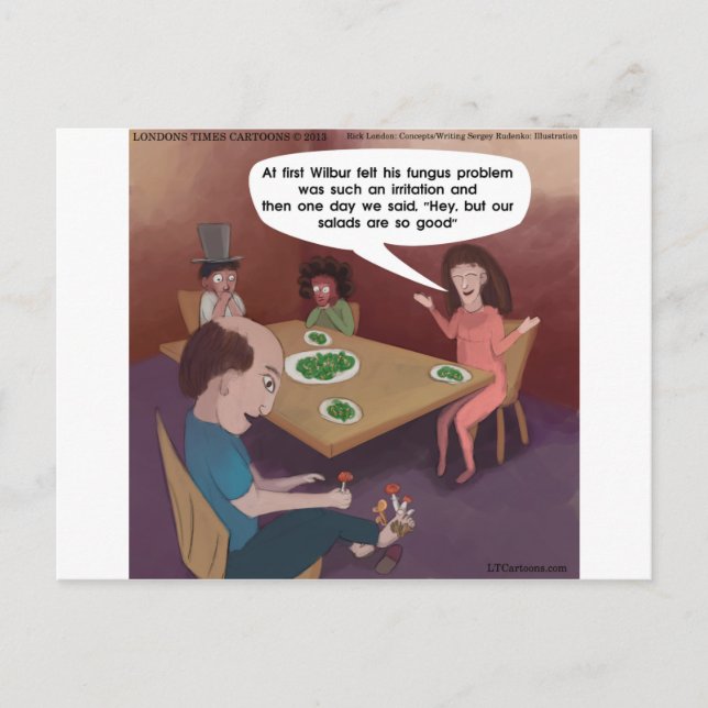 FunGuy ToedStools For Dinner Funny Postcard (Front)