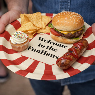 FunHaus Bold Stripe Circus Party Paper Plate