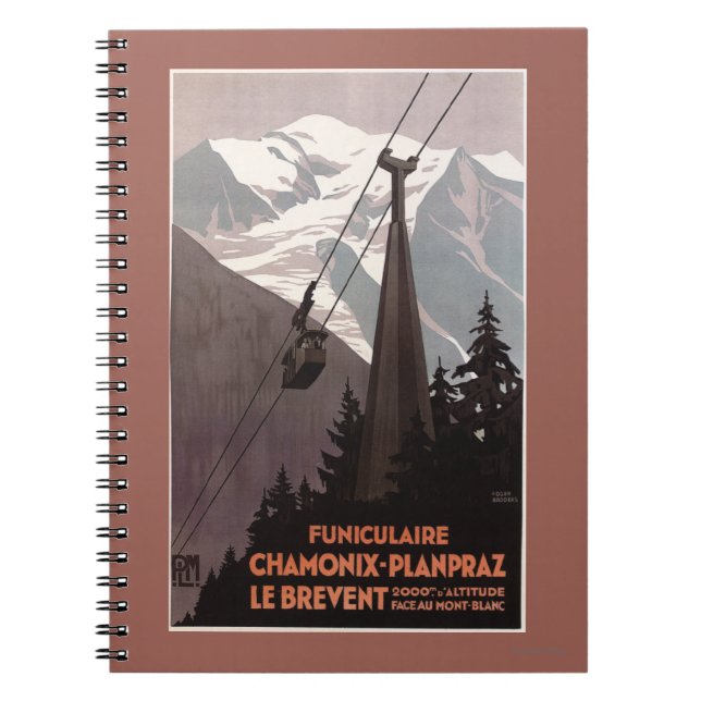Funiculaire Le Brevent Cable Car Poster Spiral Notebook (Front)